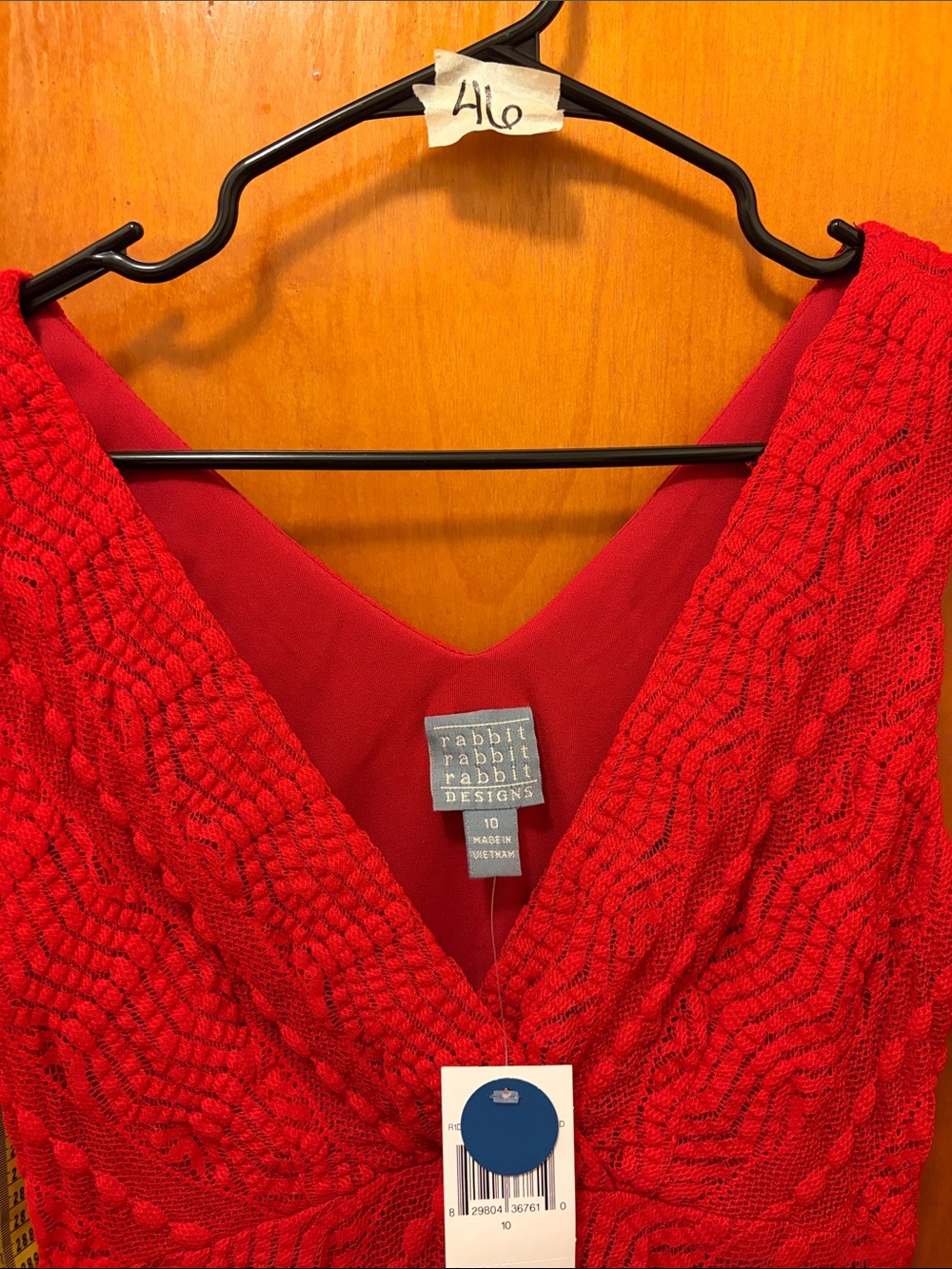 Rabbit Rabbit Rabbit Red V-Neck Tiered Midi Dress - Picture 3 of 3